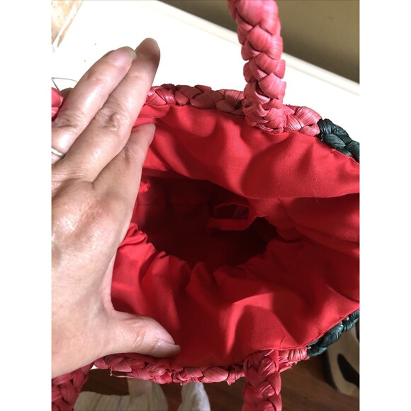 NWT Topshop Watermelon Shoulder Straw Purse Bag Summer Beach - Picture 5 of 7
